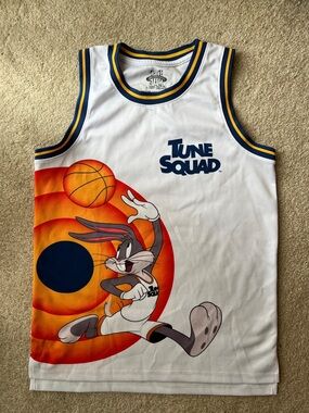 Tune Squad Bugs Bunny White Kids Basketball Jersey